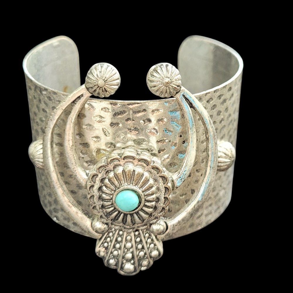 Silver and Blue Statement Bracelet